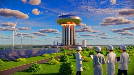 Illustration of Europe's leadership in the fusion energy revolution, generated by artificial intelligence.