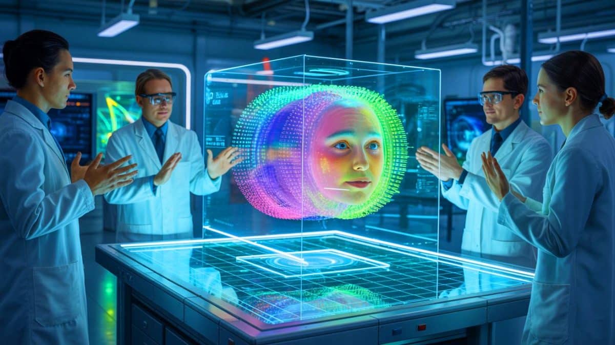 “It’s Like Sci-Fi Magic”: Students Create Groundbreaking Tech to Power 3D Holograms with Quantum Entanglement, Defying All Odds Illustration of an innovative quantum imaging technique capturing 3D holographic images, generated by artificial intelligence.