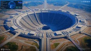 Illustration of China's massive underground military command center near Beijing, generated by artificial intelligence.