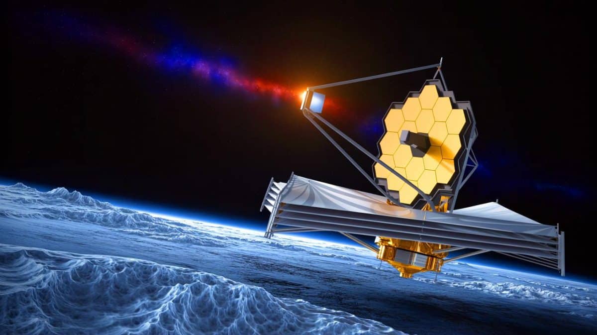 “They Shouldn’t Be There”: James Webb Spots Bizarre Objects at Solar System’s Edge and Astronomers Say “This Defies All Models” Illustration of the James Webb Space Telescope observing Trans Neptunian Objects, generated by artificial intelligence.