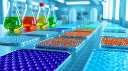 Illustration of innovative antimicrobial nanocoatings designed to combat microbial threats and promote environmental sustainability, generated by artificial intelligence.