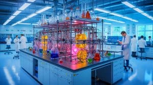 Illustration of a groundbreaking catalyst for PFAS degradation developed by Goethe University, generated by artificial intelligence.