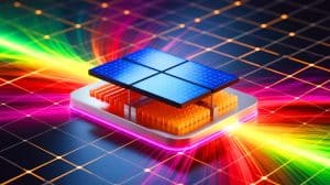 Illustration of next-generation betavoltaic cell integrating a perovskite absorber layer with a radioactive isotope electrode, created by artificial intelligence.