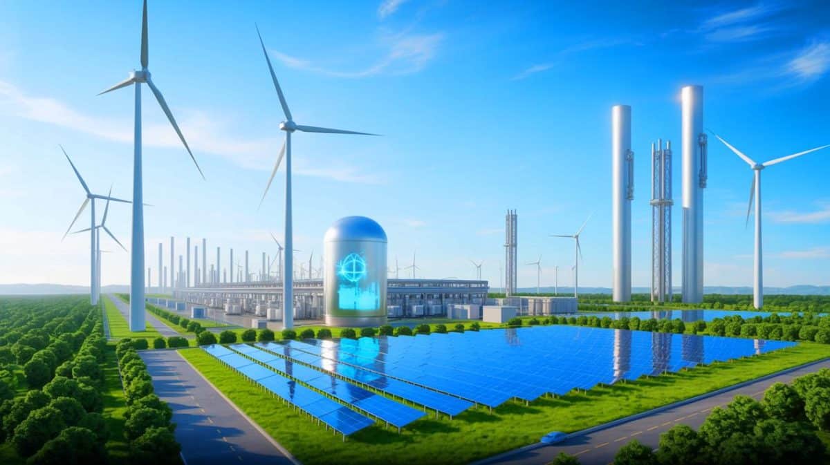 China’s Insane New Fuel Plant Isn’t for Oil or Hydrogen but for This Explosive Fossil Killer You’ve Never Considered Illustration of the world's largest green ammonia plant in China, highlighting renewable energy production, generated by artificial intelligence.