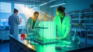 Illustration of the University of Alberta researchers' method for splitting water into hydrogen using sunlight and urea, generated by artificial intelligence.