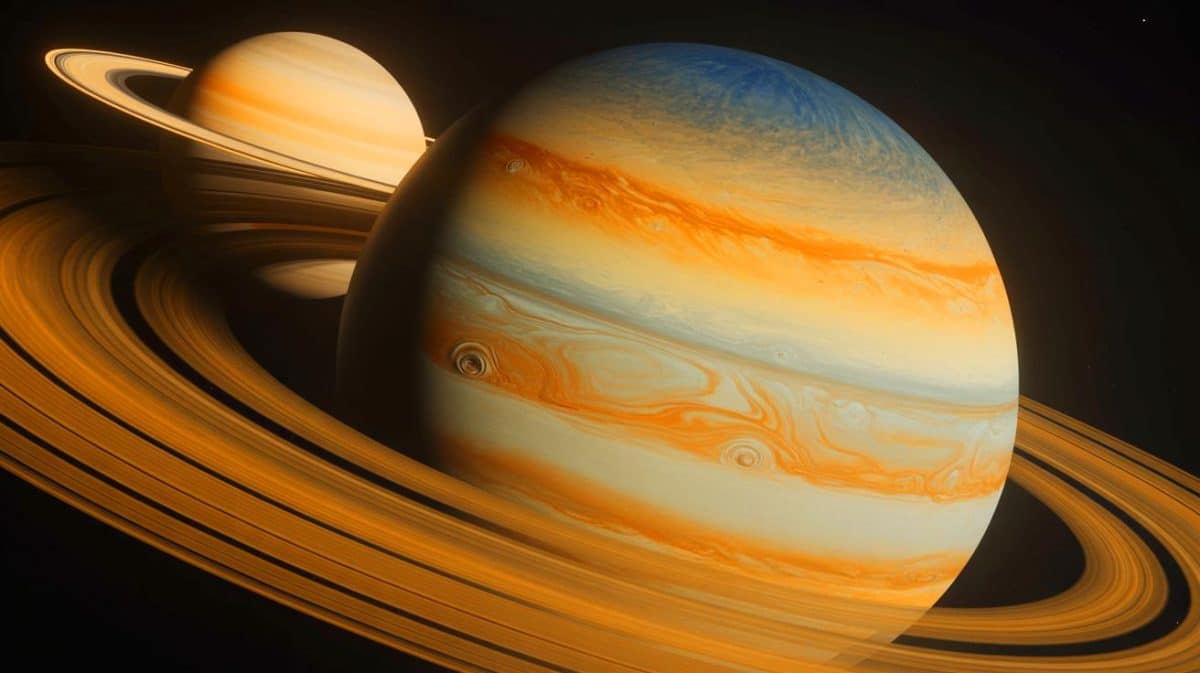 “We’ve Got a New Mystery on Our Hands”: Scientists Baffled by Strange, Unexplained Atmospheric Movement Above Saturn’s Titan Illustration of Titan's atmosphere exhibiting mysterious gyroscopic motion, generated by artificial intelligence.