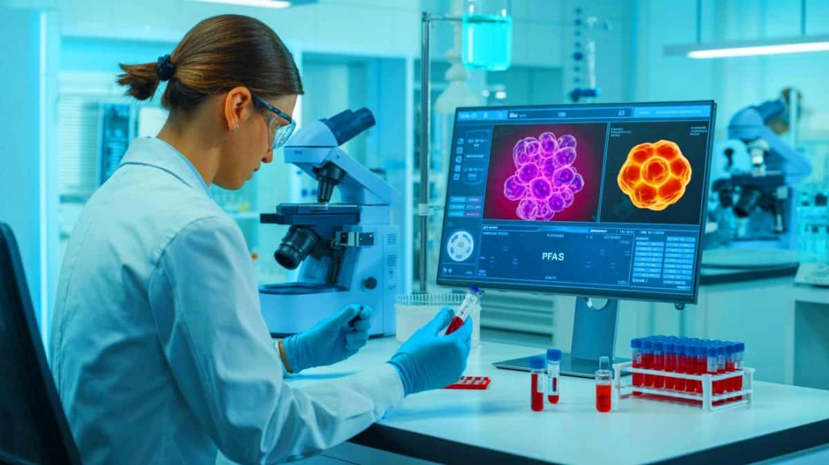 “Your Health at Risk!”: Mount Sinai Warns of Startling Link Between PFAS Exposure and Type 2 Diabetes in Alarming New Study Illustration of PFAS exposure linked to increased risk of type 2 diabetes, generated by artificial intelligence.