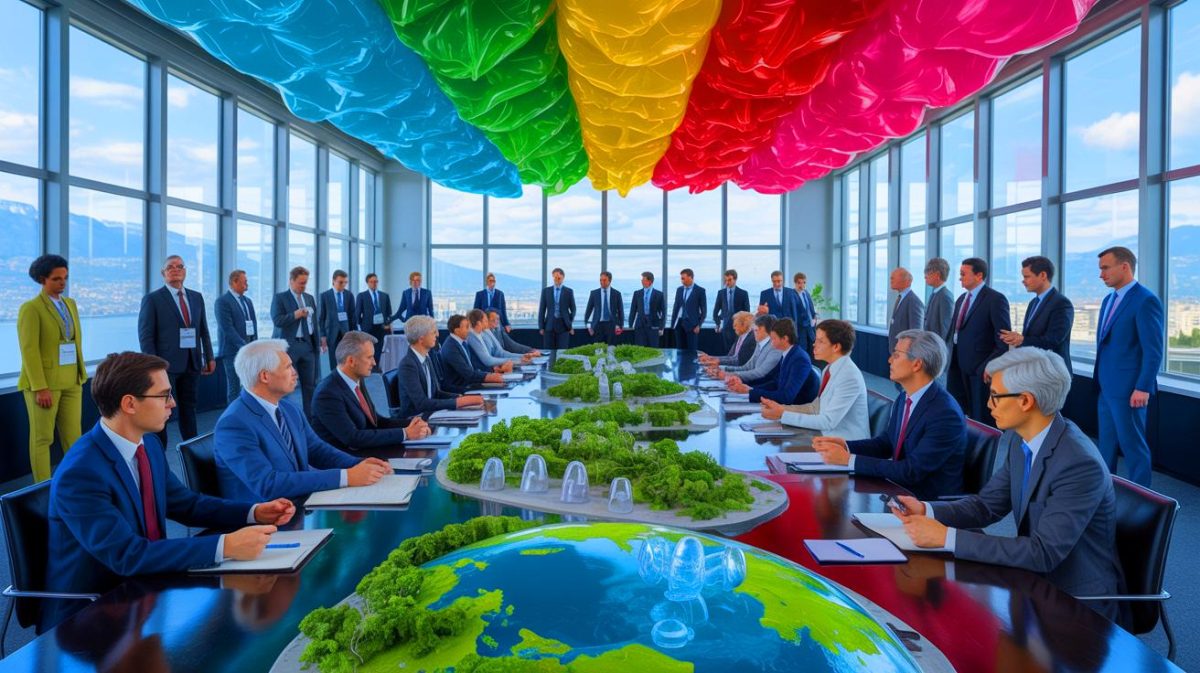 Global Plastics Treaty Faces Fierce Backlash ‘A Sham to Distract from Real Environmental Crimes’ Illustration of the Global Plastics Treaty negotiations and the launch of the National Planning Working Group on Plastics Action.