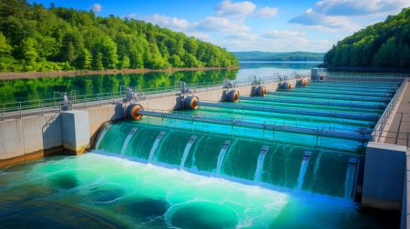 Illustration of Invicta Water's pilot project at Jordan Lake eliminating PFAS chemicals.