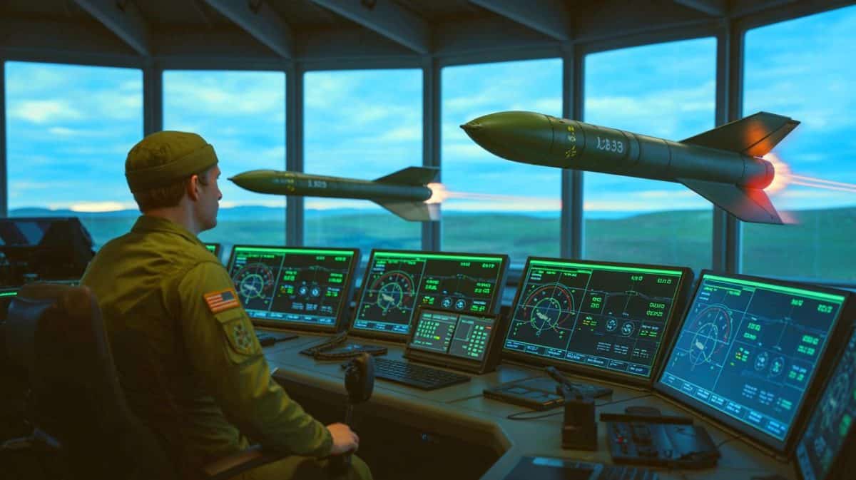 In a Stunning Move Norway “Takes Control of US Bomb” Midflight Igniting Fierce International Controversy Illustration of Norway's control over American munitions in mid-flight during the Jotun Strike exercise.