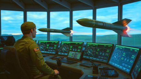 Illustration of Norway's control over American munitions in mid-flight during the Jotun Strike exercise.