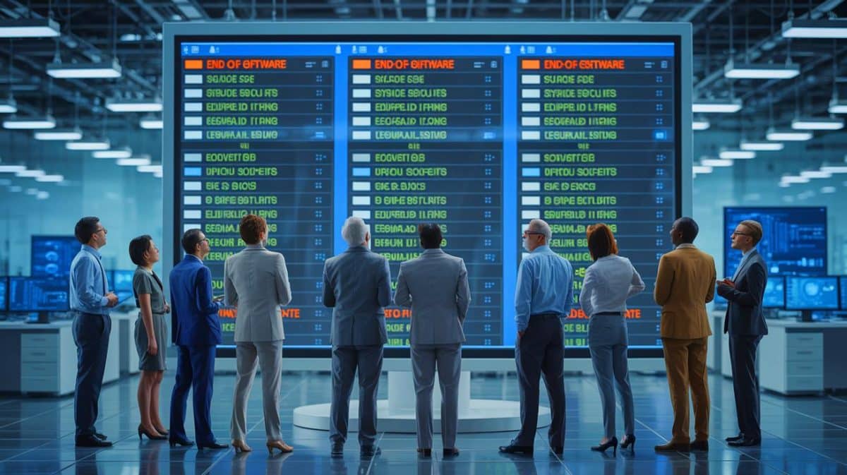 “It’s Worse Than We Thought”: Hidden End-of-Life Software Issues Threaten Your Devices (and They’re Closer Than You Think) Illustration of the challenges and management strategies for outdated software systems in modern organizations.