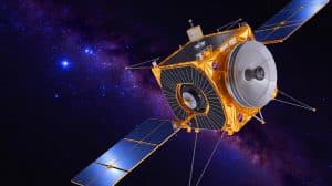 Illustration of the European Space Agency's Plato spacecraft designed to discover Earth-like planets beyond our solar system.