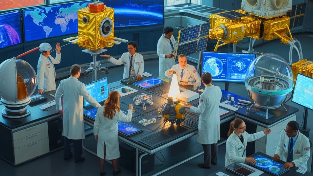 UKSA Reveals Secret Space Technology That Shatters Everything We Know About The Universe And Changes Your Future Illustration of the UK Space Agency's international collaboration projects for advancing space technology and innovation.